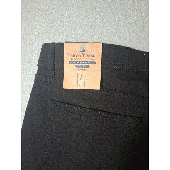 Tailor Vintage NWT Mens 38x32 Smart Denim Black Pants Jeans Canaan Slim Fit $98 - Picture 14 of 14